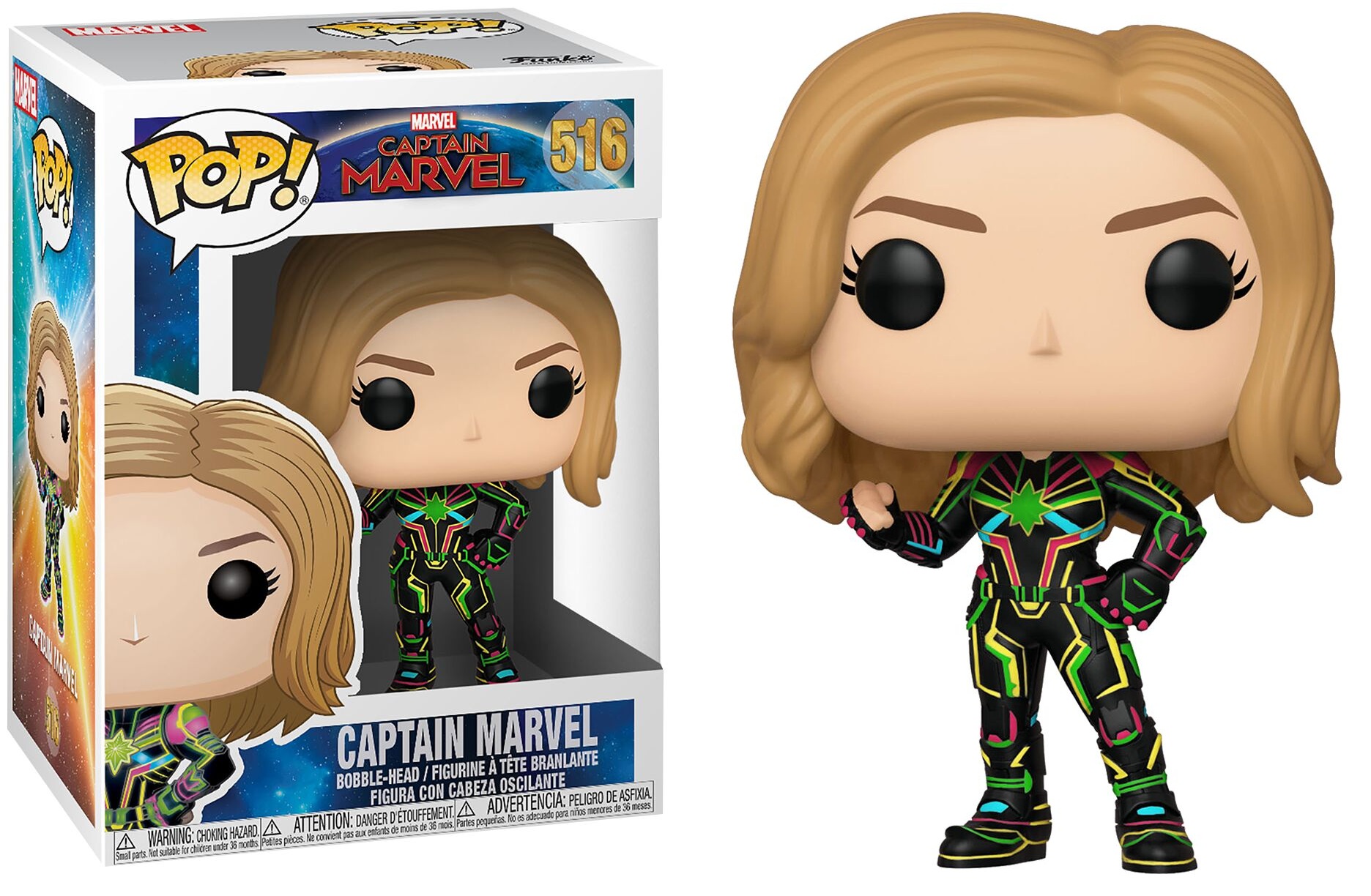 Funko POP! Marvel - Captain Marvel, Captain Marvel (Neon Suit), Vinyl