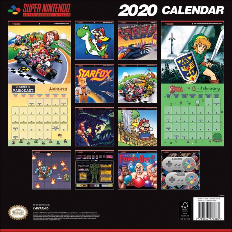 Super Nintendo 2020 Wall Calendar COOLMERCH