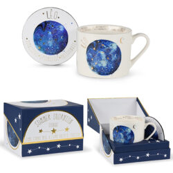 Summer Thornton: Signs of the Zodiac (Leo) – Fine China Mug & Cork Backed Coaster